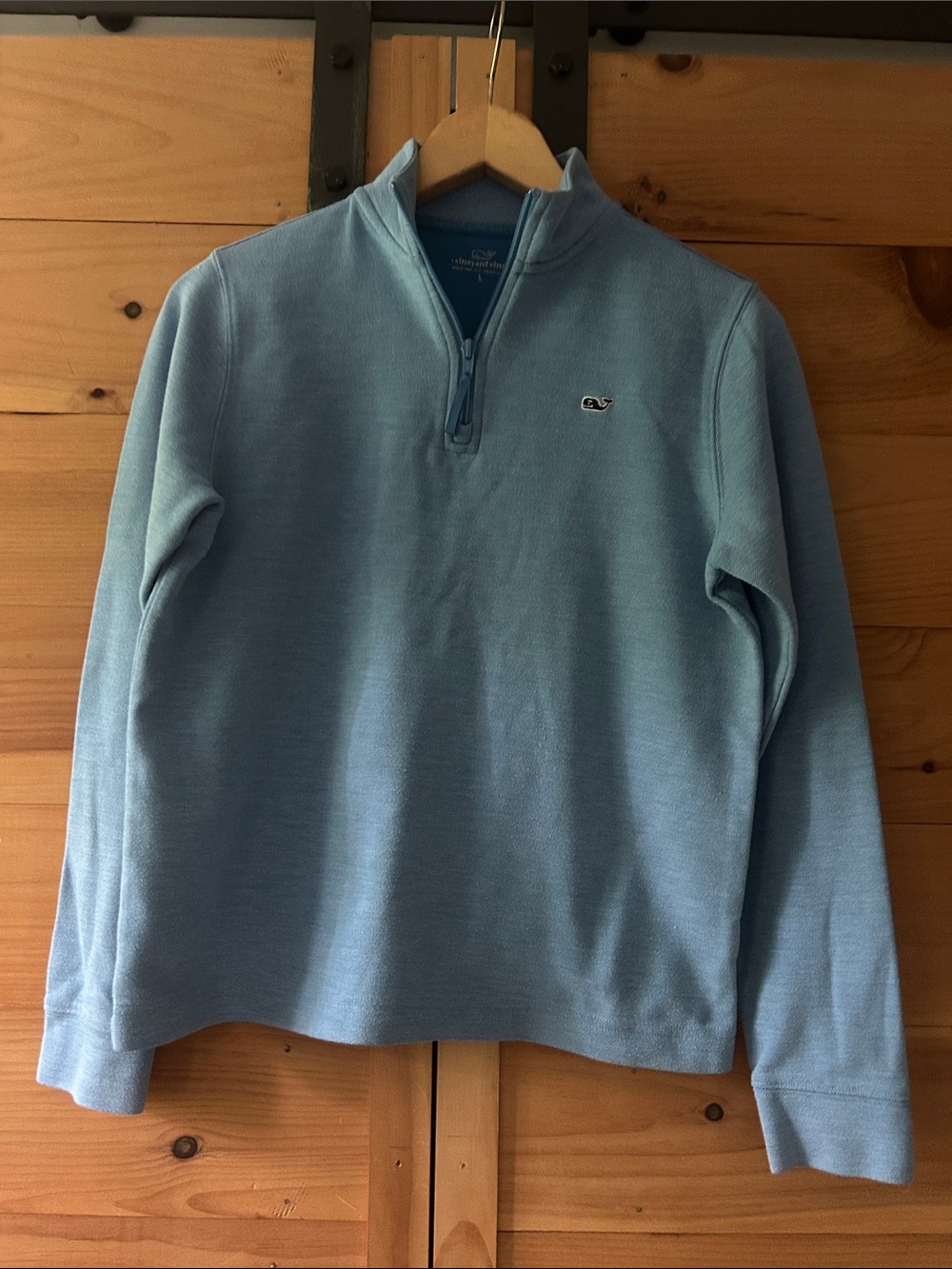 Vineyard Vines Soft Sky Blue Saltwater Quarter-Zip Pullover - Kid’s Large